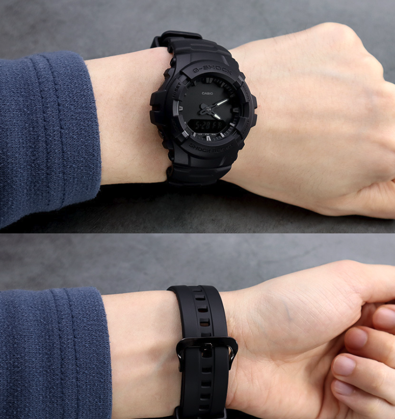 Casio G-shock Men's Analog Watch Resin Black Out Series G-100BB-1A