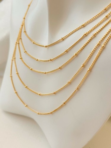 Ball Bead Chain Satellite Necklace 14K 