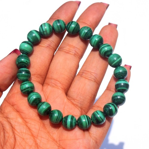 148.00 Cts Handmade Malachite stretchable Beaded Womens Bracelet SK 27 E508 - Picture 3 of 3