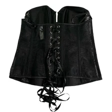 Adore Me Corset L Black Lace Boned Lace Up Gothic Emo Y2K Halloween Costume