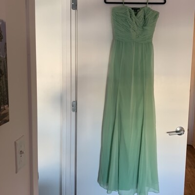 slim fit dress slacks Celery Green Strapless Dress With Beaded Appliqué Tulle And Lace-Up Ba main image 1