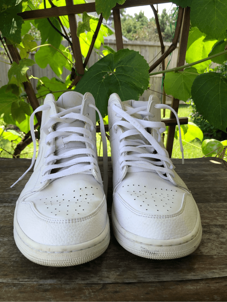 Nike Air Jordan 1 Mid Top Triple White US Men's Size 12.5 | eBay