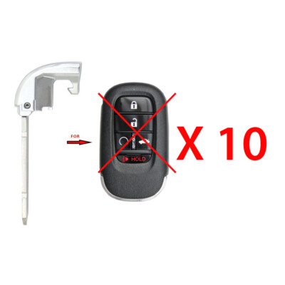 10 AKS KEYS Uncut Blade Emergency Insert Key Replacement for Honda 2022 2023