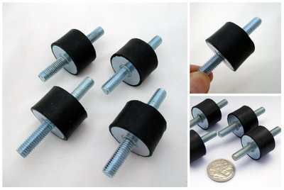 4 Pieces Rubber Isolator Mounts, Rubber Shock Absorber, With Double Screw Studs Buffers Anti Vibration Isolator Mounts For Water Pumps 15x10 - View #8