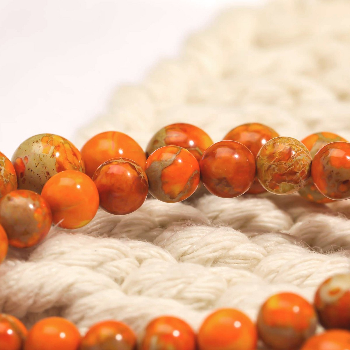 Natural Orange Imperial Jasper Motivational Stone Gemstone Beads Positivity  6mm