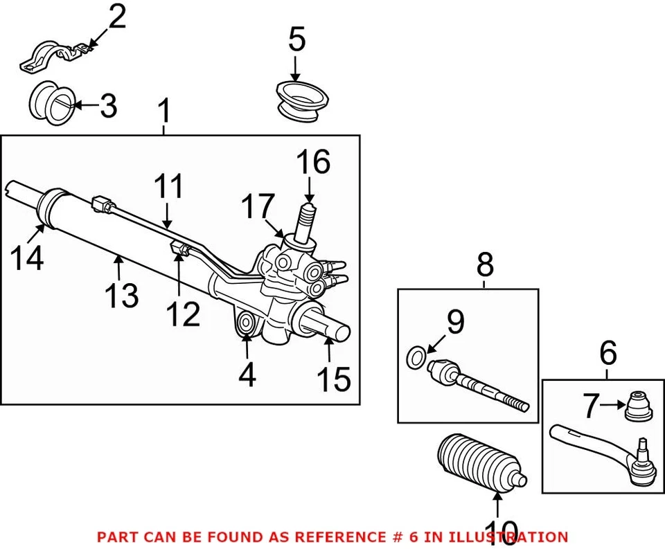 Extremidade de haste de amarração externa esquerda driver dianteiro original do fabricante para Honda Pilot 09-15 - Imagem 2 de 2