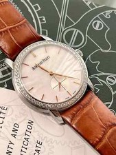 Audemars piguet jules 18k White Gold Factory diamonds with MOP dial #77240