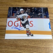 Isac Lundestrom Autographed 8x10 Photo Anahiem Ducks