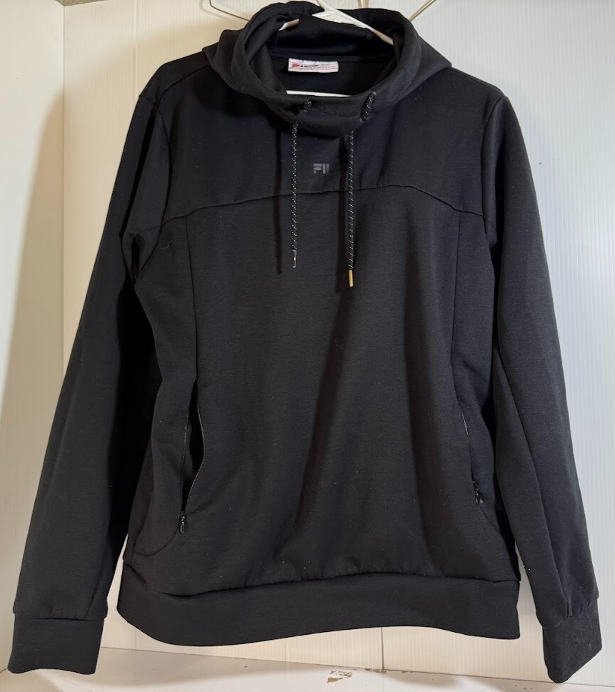 Felpa con cappuccio pullover FILA nero uomo taglia media