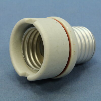 Leviton Porcelain 2-Piece Lamp Holder Light Socket Extension Medium Base 2004
