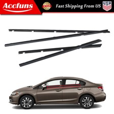 New Outer Window Moulding Trim Weather Strips Seal For Honda Civic 2012-2015