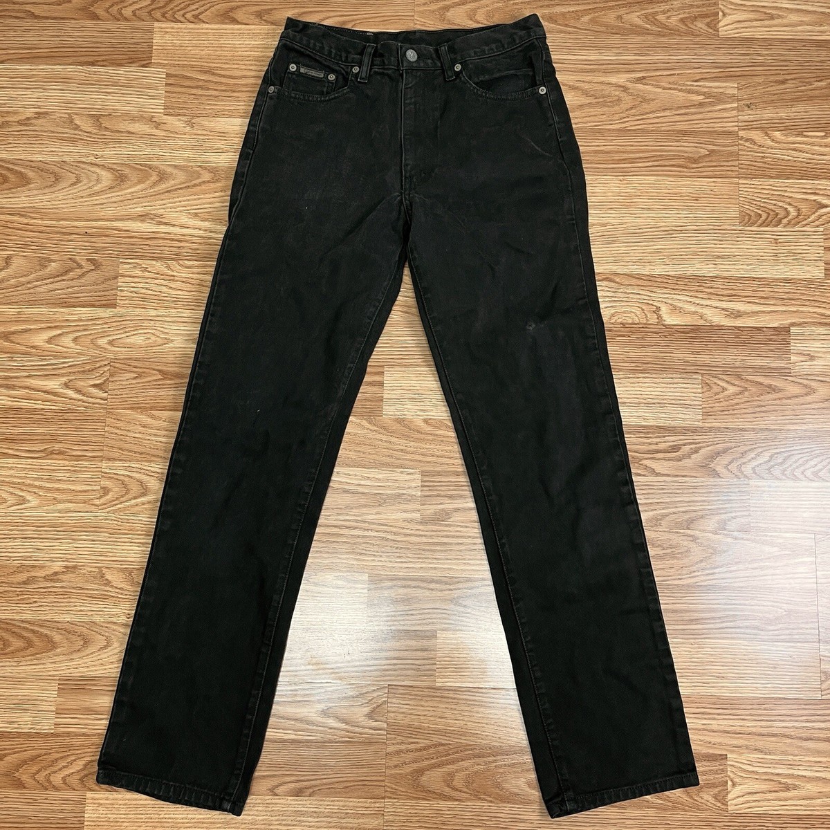 Vtg 90s Calvin Klein Straight Leg Mid-Rise Black Denim Jeans 
