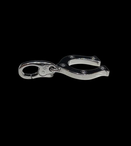 Lucky Cartier 18K White Gold Diamond Horseshoe Pendant Charm - Picture 4 of 5