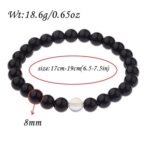 Couple His & Hers Distance Healing Bracelet Black Red Lava Bead Matching YinYang - Picture 47 of 156