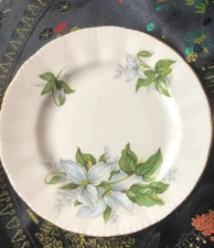 paragon bone china flower of canada province trillium salad/ Dessert plates