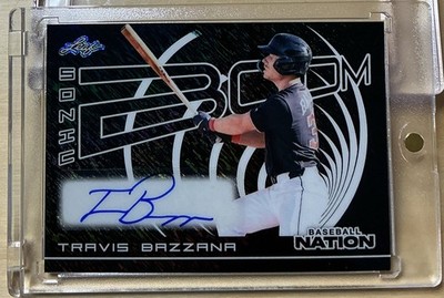  Travis Bazzana Auto 2025 Leaf Baseball Nation Sonic Boom Black Shimmer SSP /10
