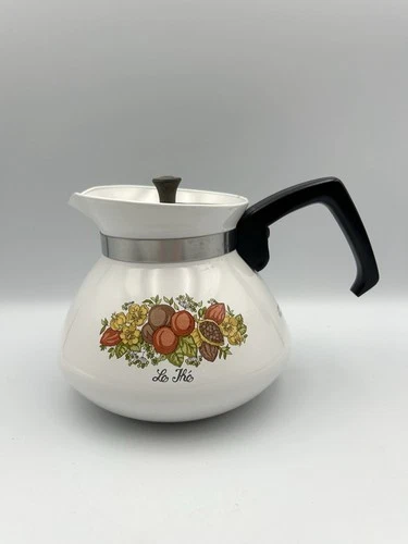 Vintage Corning Ware Spice of Life "Le The" Coffee Tea Pot Carafe, 6 Cup