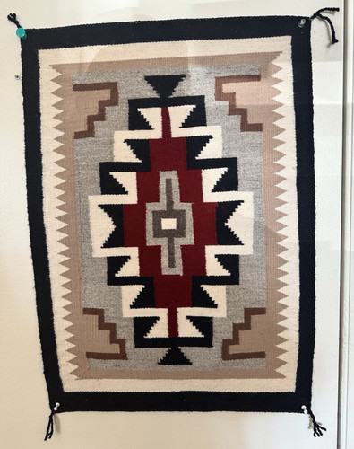 Vintage Handwoven Southwestern Wool Wall Hanging Rug Klagetoh Ganado Style 27x19