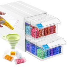 2 Pack Diamond Painting Storage Containers with 70 Rectangle Grids, Bead Orga...