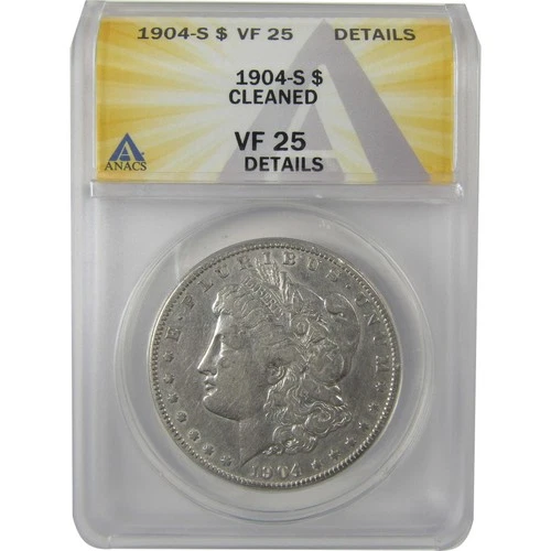 1904 S Morgan Dollar VF 25 Details ANACS Silver $1 Coin SKU:I21136