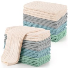 20 PCS Muslin Burp Cloths 20x10 Inch Cotton 6 Layer Soft Baby Washcloths