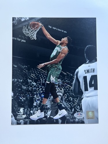 Giannis Antetokounmpo Signed Autographed 8x10 Photo PSA COA PHOTOFILE BUCKS
