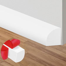 Flexible Quarter Round Molding, 120 Inch Peel and Stick Rubber Trim, Double-Side