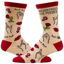 Calcetines para mujer Sin embargo Ella Persistió Cool Girl Power Fun Colorido Novedad