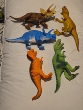 Lot of 6 Dinosaur toys Hard Rubber PVC FIGURES FIGURINES