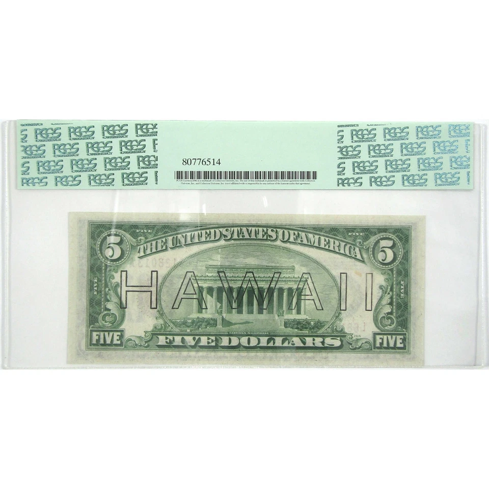 1934A $5 Federal Reserve Note Hawaii WWII Emergency FR2302 64 PCGS - Image 2 of 2