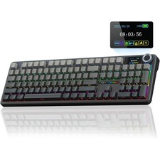 AULA F108 PRO Wireless Mechanical Gaming Keyboard with Screen Knob,Hot Swappable