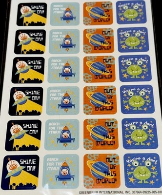 SPACE STICKERS       6  X 4  SHINE STAR WORLD VERY CUTE AWESOME    