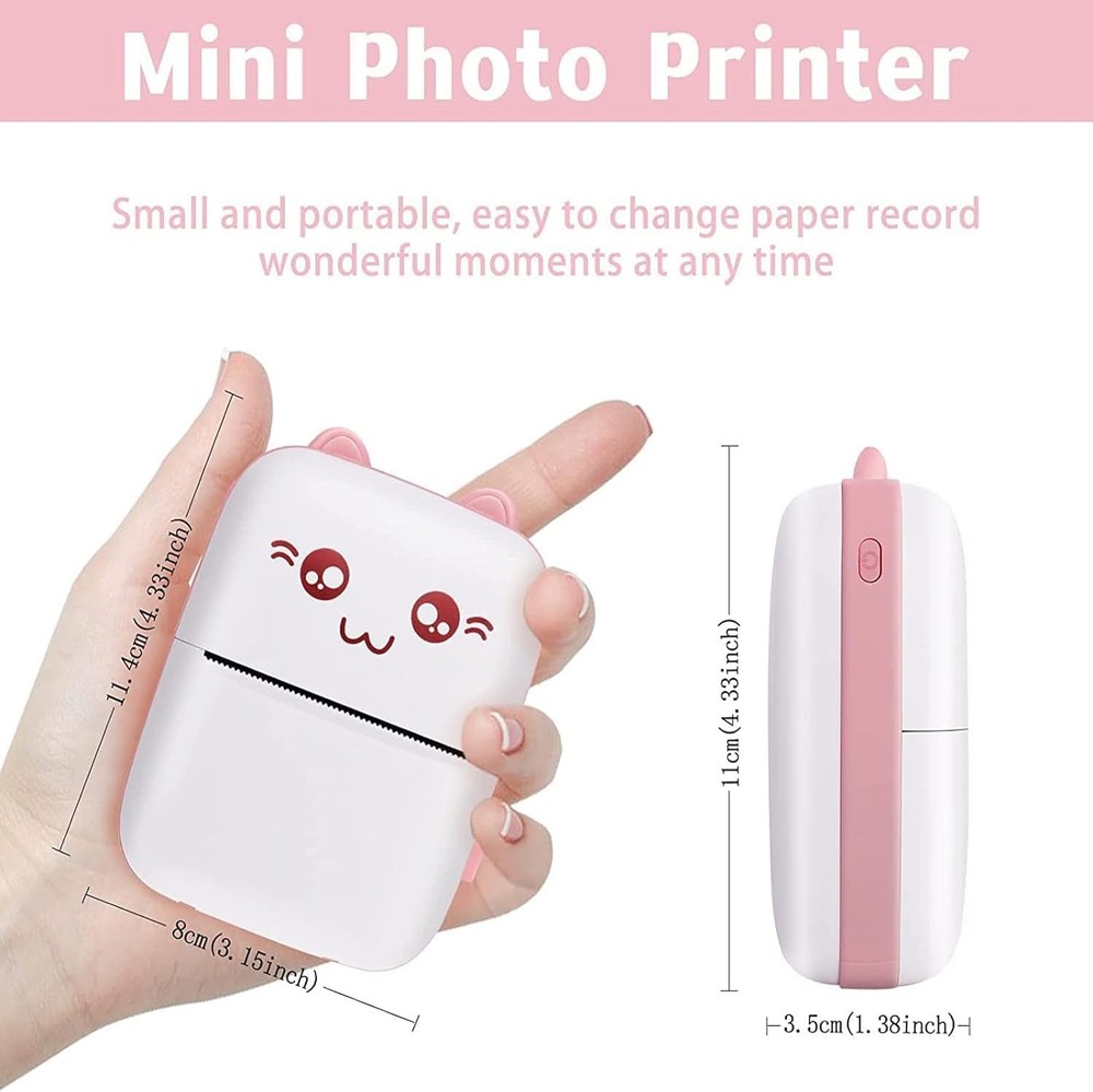 Portable Mini Thermal Pocket Photo Printer Wireless Bluetooth Note Printing