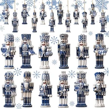 Barydat 36 Pcs Christmas Ornaments for Tree Wooden Nutcracker Gingerbread Man...