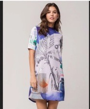 Adidas Palm Tree Brazilian Tropical Print Dress Farm Rio Collab Size XS $200+
