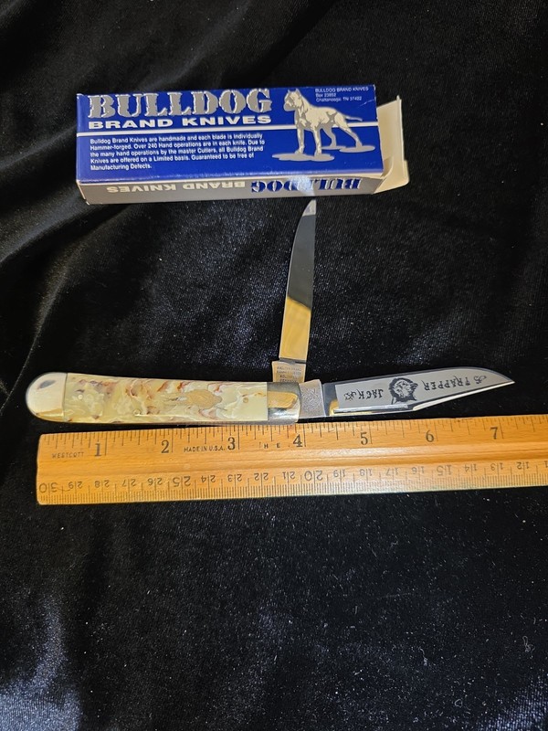 Bulldog Brand Solingen Germany Hand Forged Trapper Jack Knife, Trapper Shield