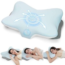 Ergonomic Cervical Pillow for Neck Support, Memory Foam Orthopedic Contour Si...