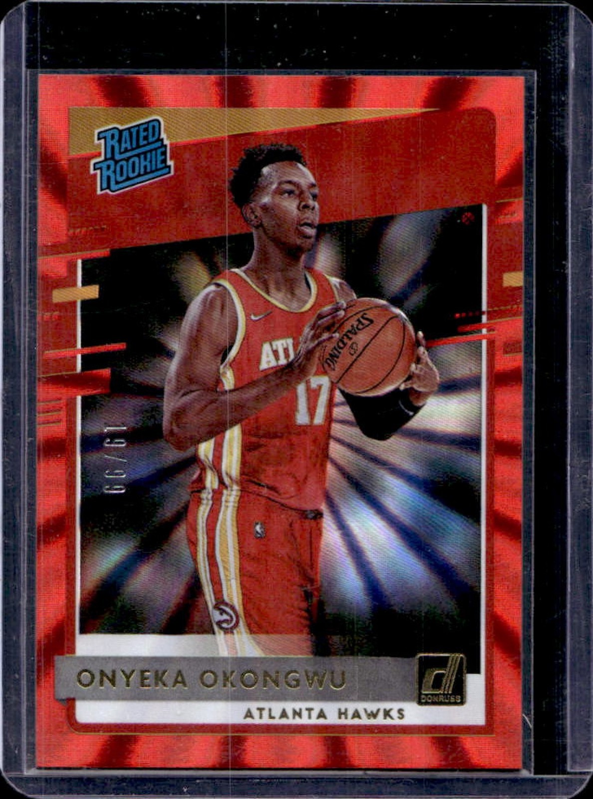 2020-21 Donruss Onyeka Okongwu Holo Red Laser Rookie RC #19/99 Hawks