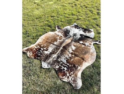 Genuine Cowhide Rug Tricolor Leather Rug Real Cow Skin Hide Area Rug Natural