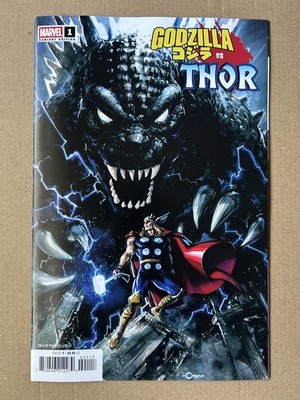 Godzilla  vs  Thor #1, 1:25 Clayton Crain Variant, Marvel 2025, Brand New Unread