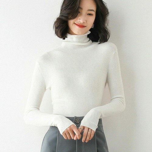 Sweaters Woman Fashion Quality Winter Solid Cashmere Knitted Warm Turtleneck - Picture 14 of 32