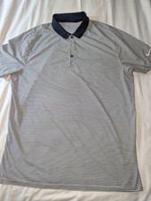 Nike Golf Men's XL Drifit Blue Striped Short Sleeve Polo Shirt