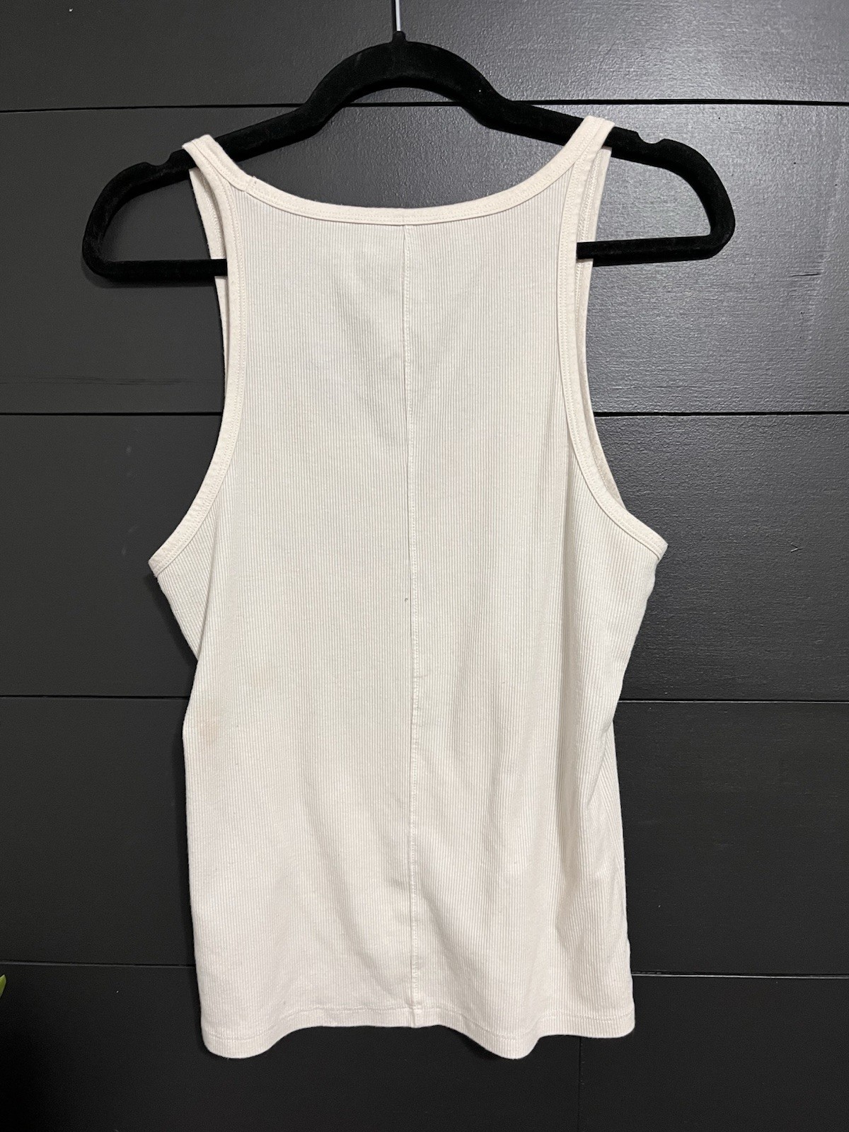 AMERICAN EAGLE Cream White Ribbed Basic Tank Top … - image 2
