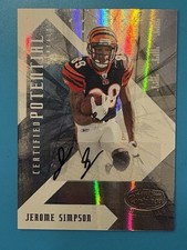 2008 Leaf Certified Potential Jerome Simpson RC AUTO Bengals /100 🔥