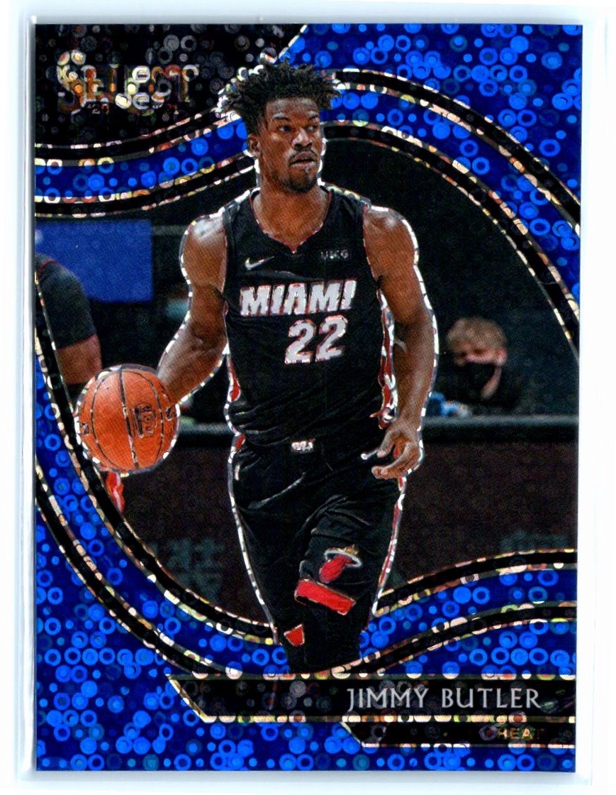 2020-21 Panini Select #257 Jimmy Butler Blue Disco Prizms #/25