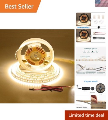 Flexible & Cuttable Warm White LED Strips - 120 LEDs/m, 1000lm for Home Ambiance