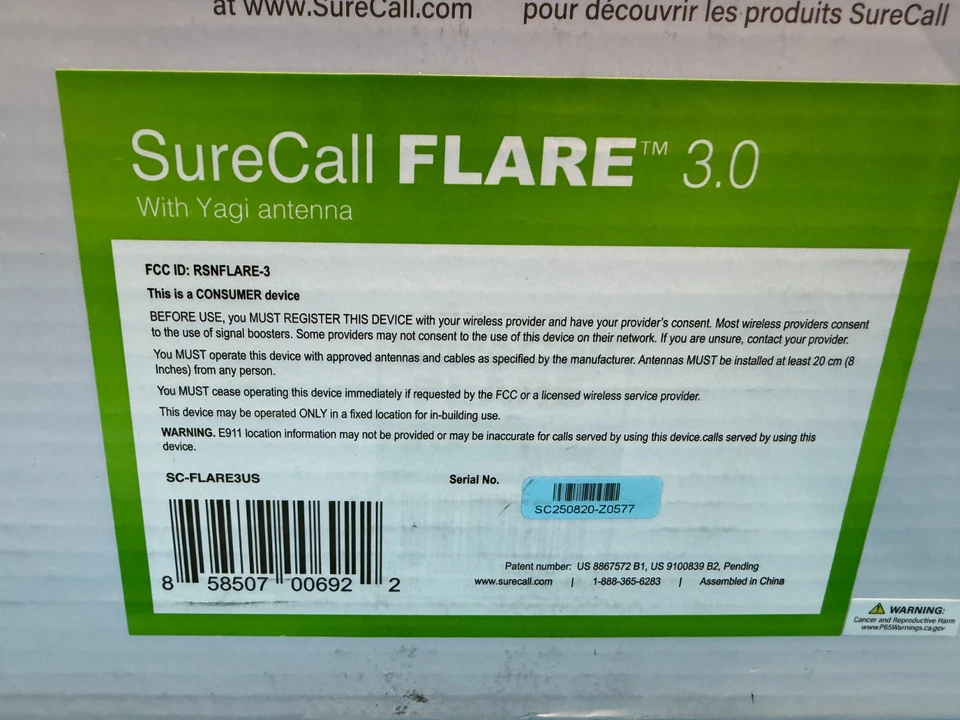 SureCall SC-FLARE3US Flare 3.0 Cellphone Signal Booster For Home & Office - Image 3 of 4