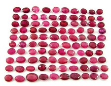 47,45 Ct Natur Rubin Lose 4-6 Mm Edelstein Ovalschliff 100 Stk Steine Los - 2489
