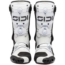Image of Sidi - Motorcycle Racing Boots 45 - Rex Air - Rotating Knob Closure White-Black