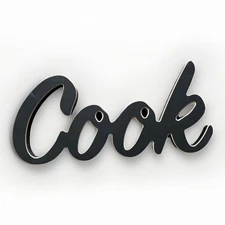 Decorative Kitchen Wood Die Cut Sign "Cook"